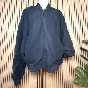 Skims Zip Front Fleece Bomber Sweatshirt (Large, Black, NWT)